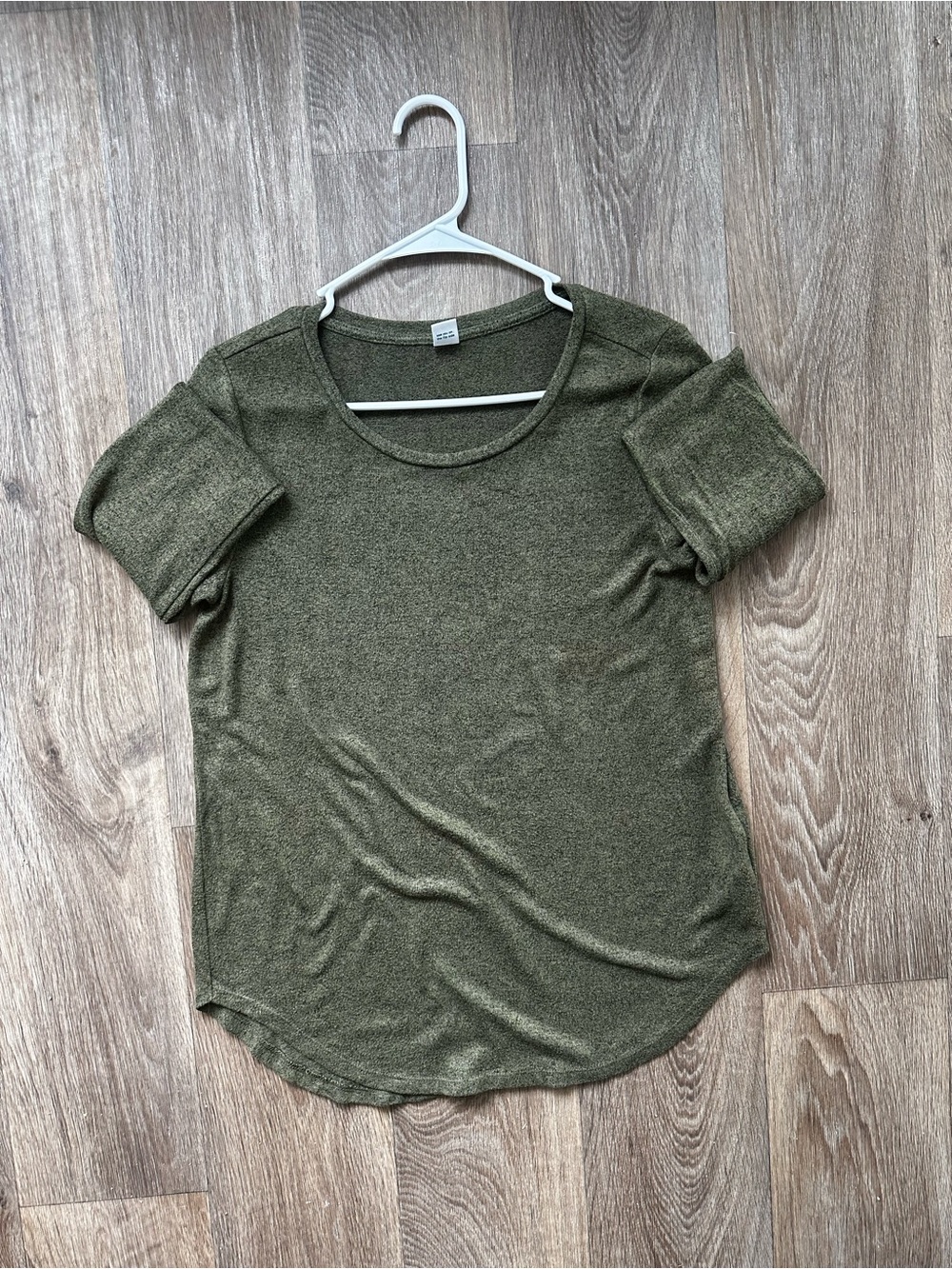 Old Navy Luxe Long Sleeve Heathered Olive Green Knit Top Size S